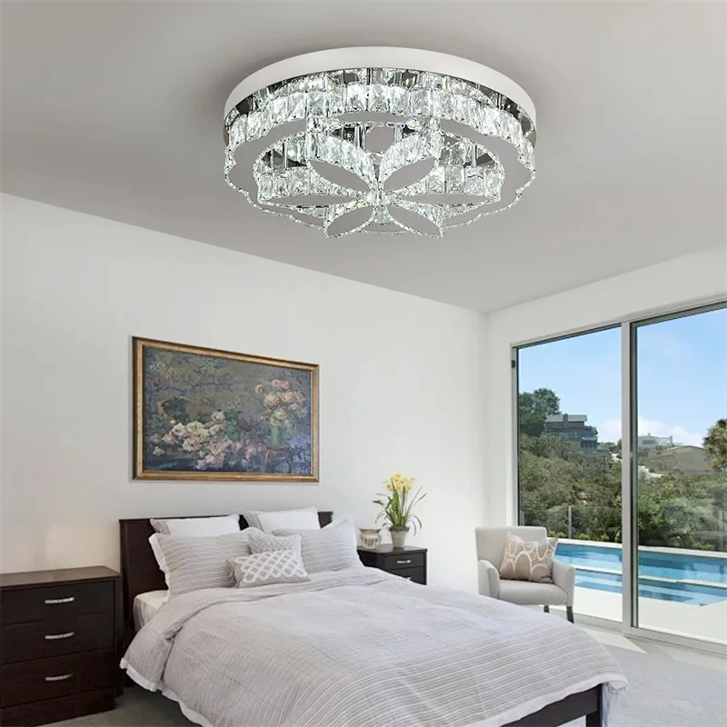 

Modern Led Chandelier Ceiling Lamp Chrome Bedroom Luminarias Dining Room Hanging Lamparas Lamps For Room Lustres Pendant