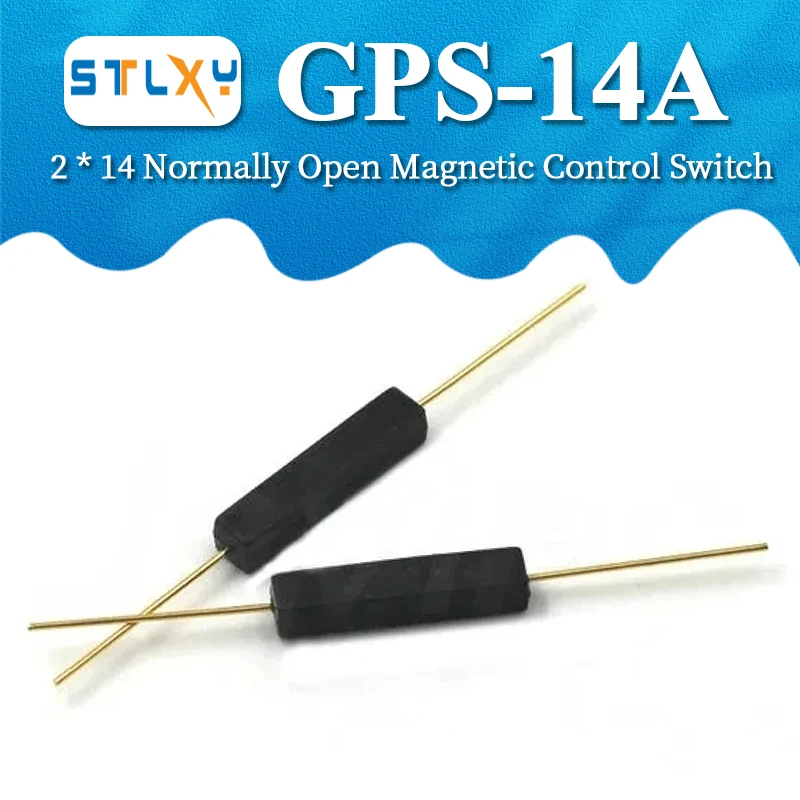 5PCSPlasticTypeReedSwitch2*14NormallyOpenMagneticControlSwitchGPS-14AAnti-Vibration/DamageContactForSensorNO