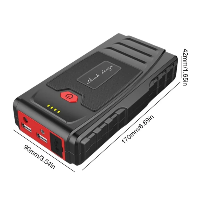 12V Portable Car Jump Emergency Power Starter Auto Battery Booster ChargersBuilt-in Emergency LED Flashlight Fast