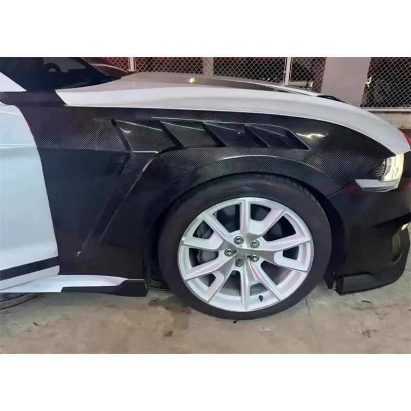Real Carbon Fiber Front Bumper Trim Body Kit Mustang 2015-2025 view 3