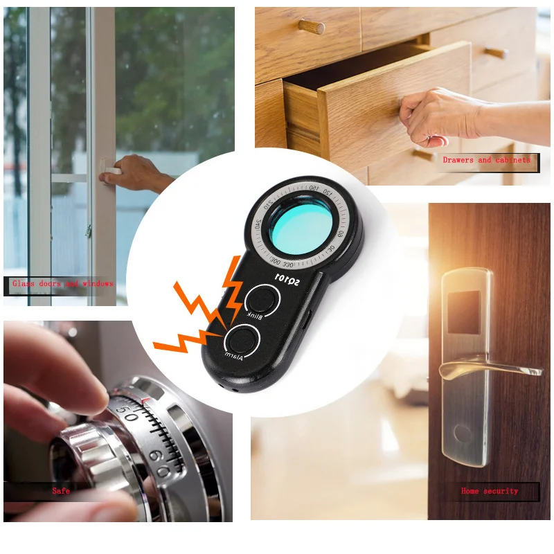 SQ101 Anti-theft Anti Camera Monitoring Surveillance Eavesdropping Detector Infrared Scanning Signal Detector Vibration Alarm