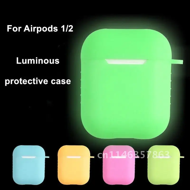 AirPods Case Silicon Funda Pro Airpods Cases Earphone Protector For Airpods Candy Color Soft Transparent Luminous Cover Case