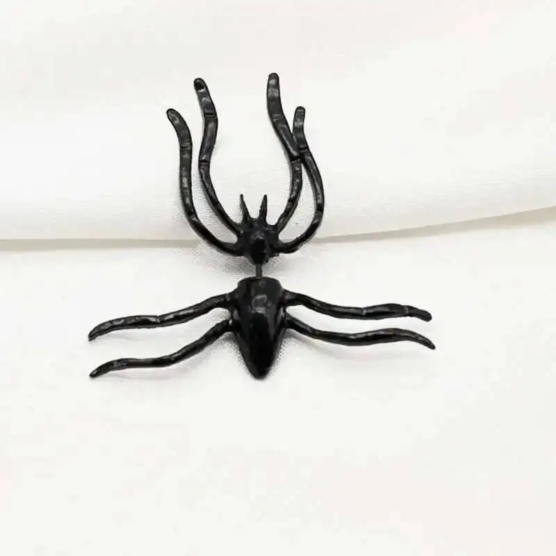 1 Pair Punk Street Cool Personality Alternative Black Spider Earrings   Exaggerated Hiphop Stud Earrings KOREAN Funny Earrings view 3