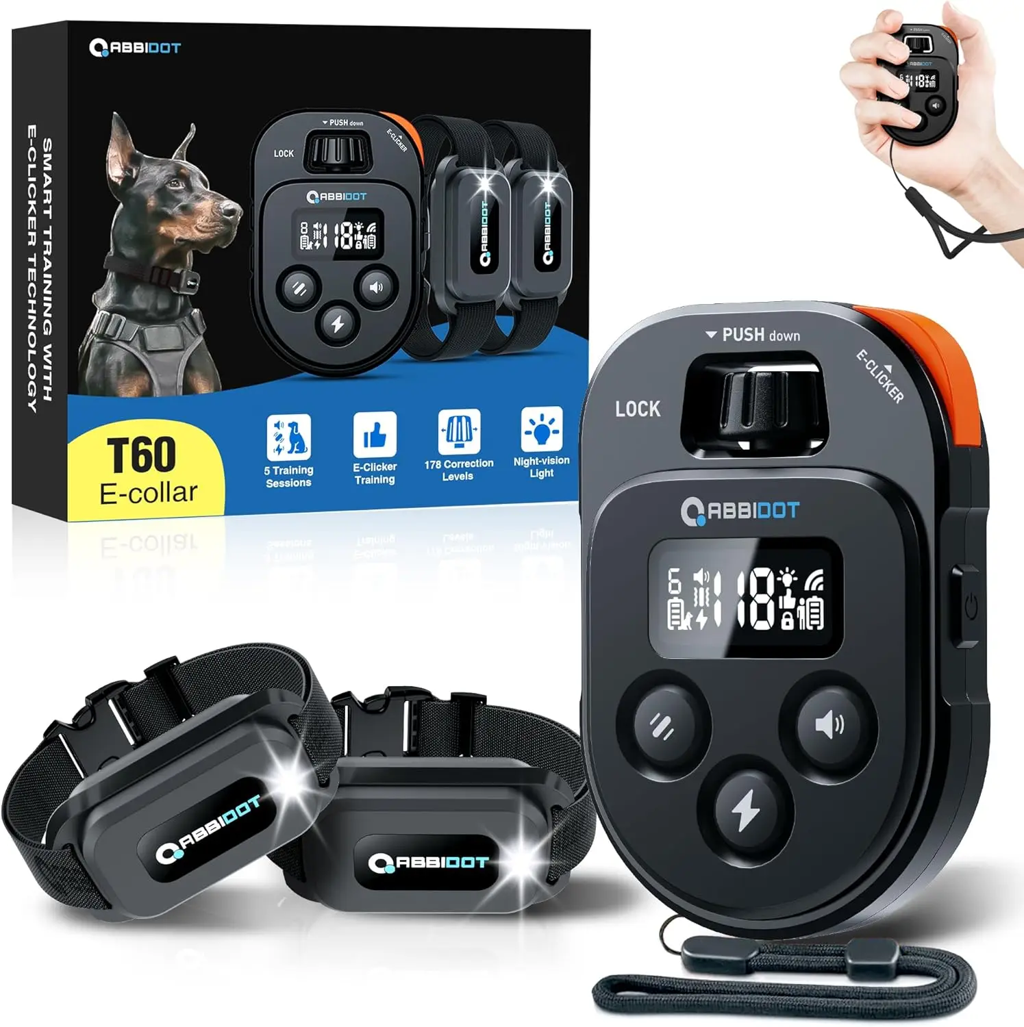

Dog Shock Collar, 4500FT Range, IPX7 Waterproof, 6 Training Modes, Rechargeable E-Collar for Dogs 10-130 lbs