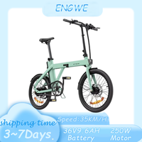ENGWE P20 Adult Electric Bike250W Motor 36V9.6AH Lithium Battery Folding E-Bike 20Inch Thin Tire City commuting Electric Bicycle