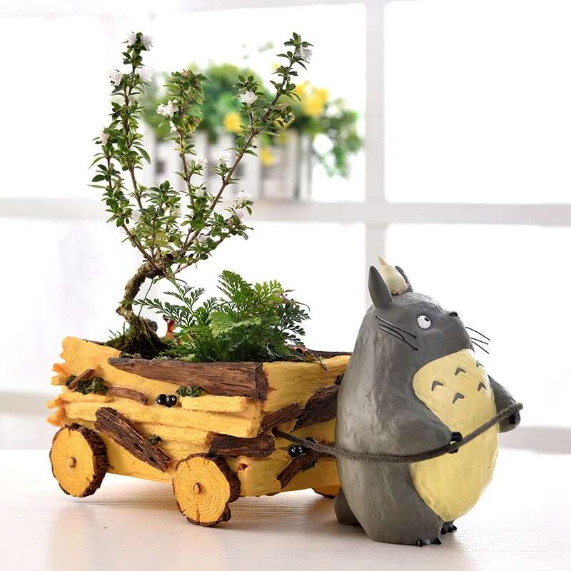 

Creative Cartoon Dolls Dragon Cat Cart Resin and Meat Combination Creative Flower Pot Storage Box Decorative Decoration