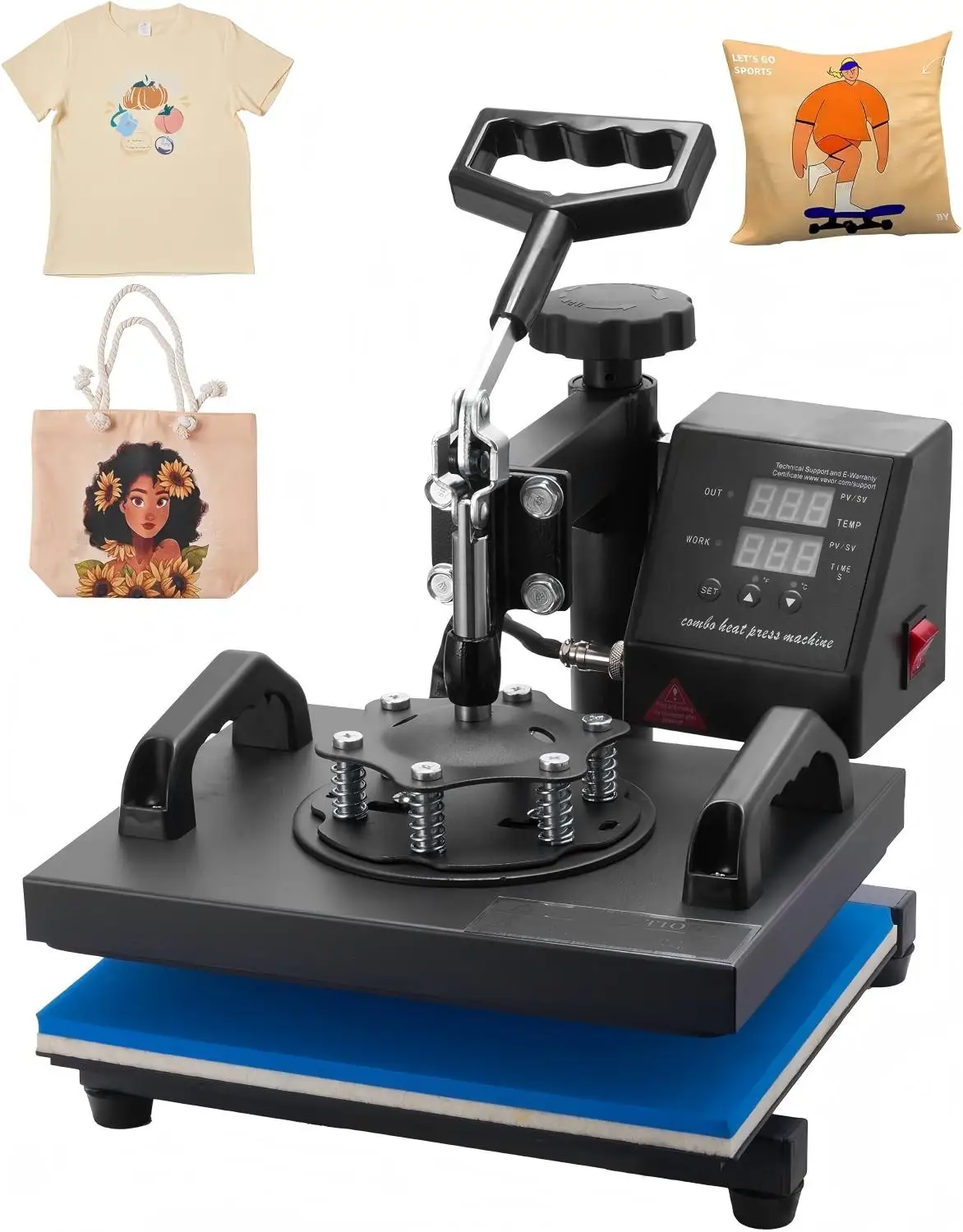 

Swing Away Heat Press Digital 12" X 10" Inch 360-degree Shirt Press Machine Sublimation Heat Transfer for T Shirts