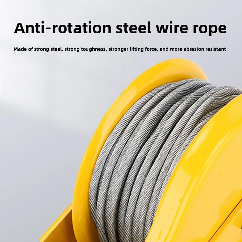 Manual Winch Two-way Self-locking Hand Crank Hoist Traction Hoist Small Household Winch Crane Lifting Crane