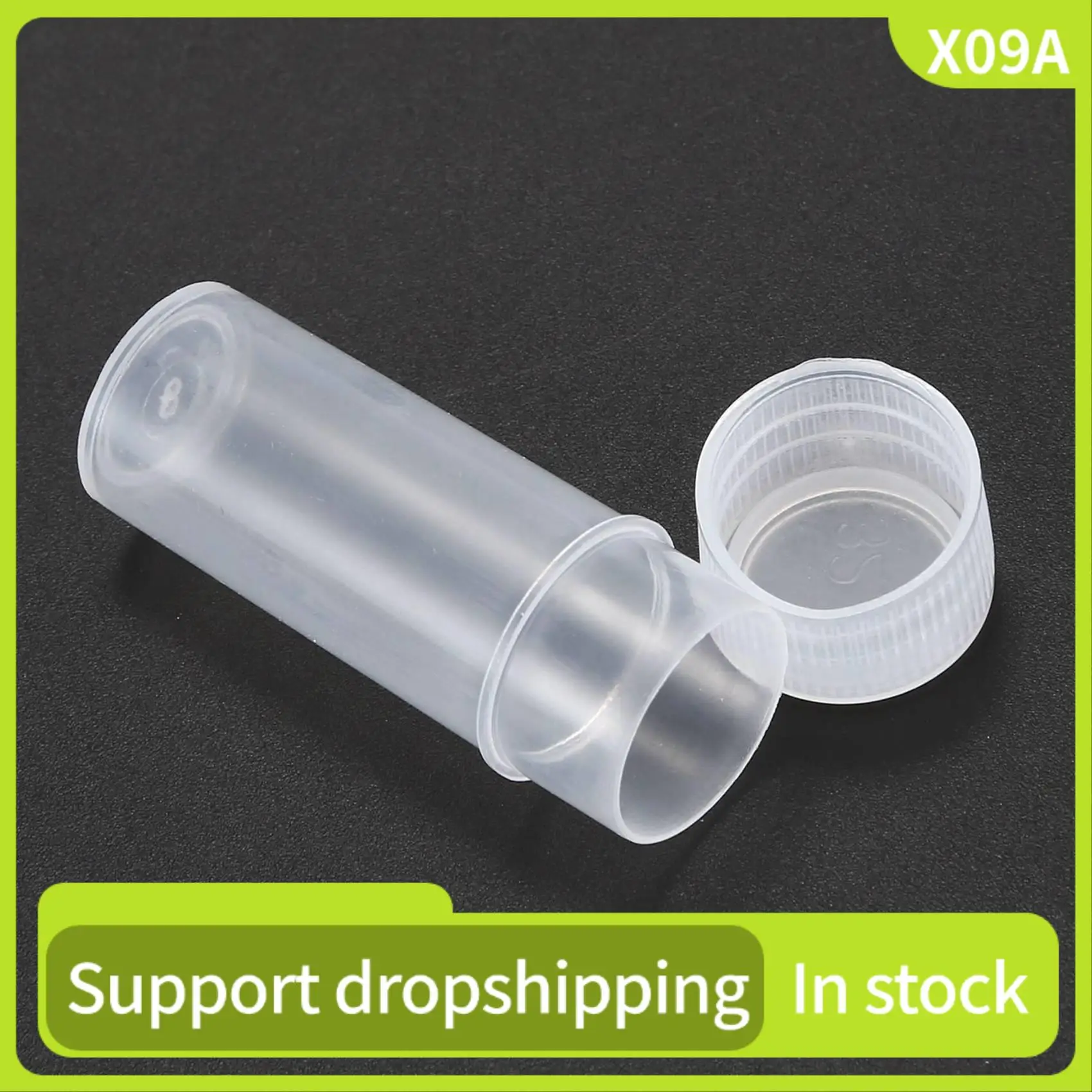 

X09A 100X Plastic Sample Bottle 5Ml Test Tube Lab Small Vial Storage Container + Lid
