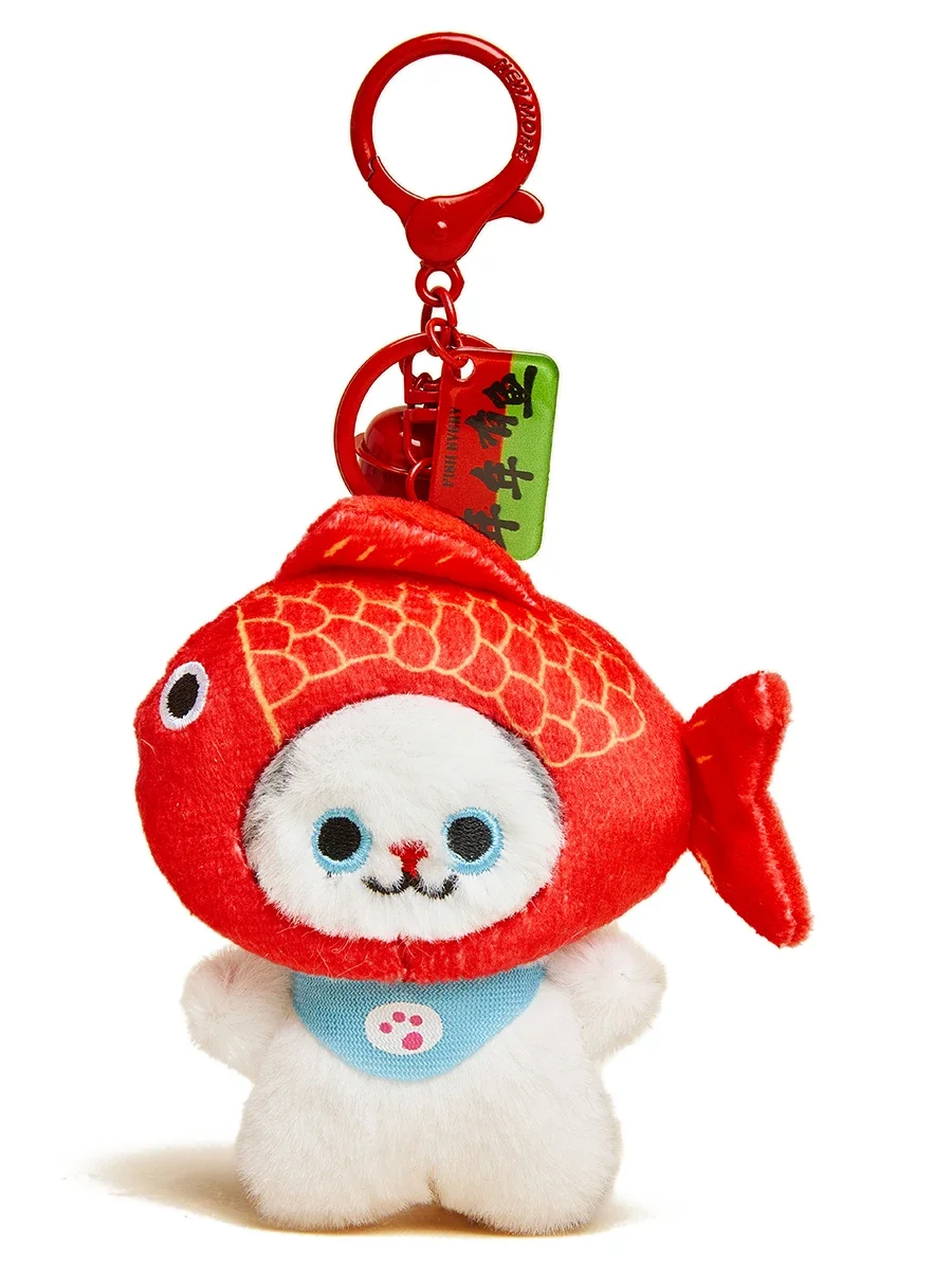 White Cat Keychain Ring Red Carp Cute Trinket Key Chain Charm Cute Key Rings On Bag Car Key Pendant Gift