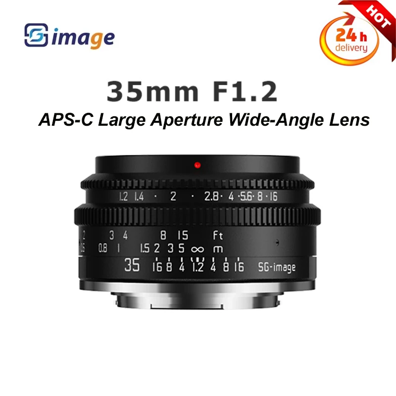 SGimage 35mm F1.2 APS-C Large Aperture Wide-Angle Lens For Fuji XF/Nikon Z/Canon EF-M /Sony E/M4/3 Mount