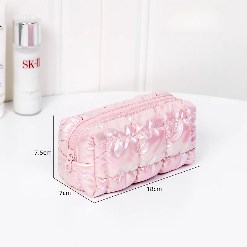 أنيقة 2025 حقيبة مستحضرات تجميل أنيقة الحد الأدنى حقيبة مستحضرات التجميل العصرية مطوي حقيبة يد أنيقة الكورية حقيبة للتخزين المرأة مخلب