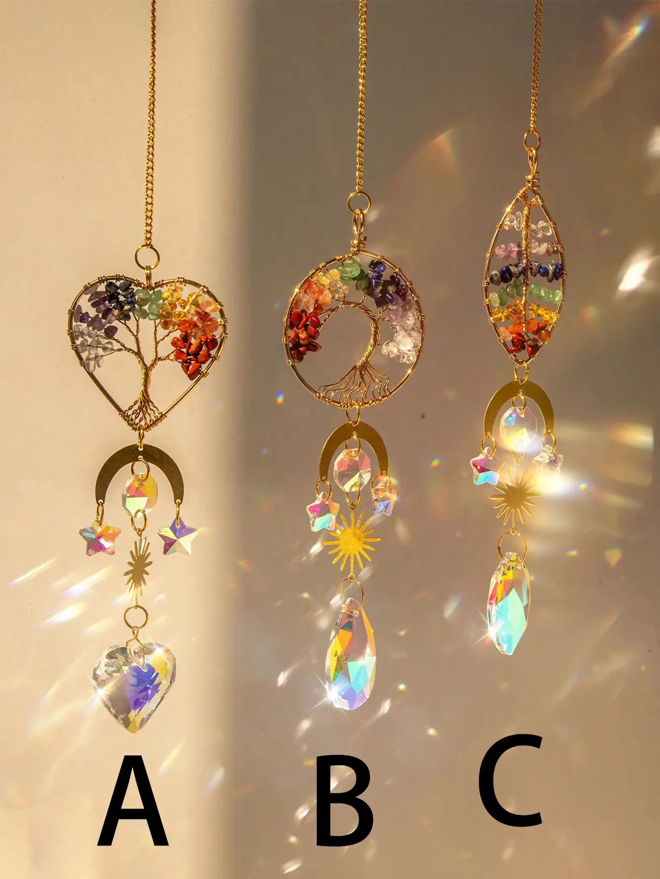 Tree Of Life Crystal Pendant Hanging Sun Catcher Crystal Suncatcher  Hanging Prisma Sun Catcher Car Ornaments Art Garden Decors