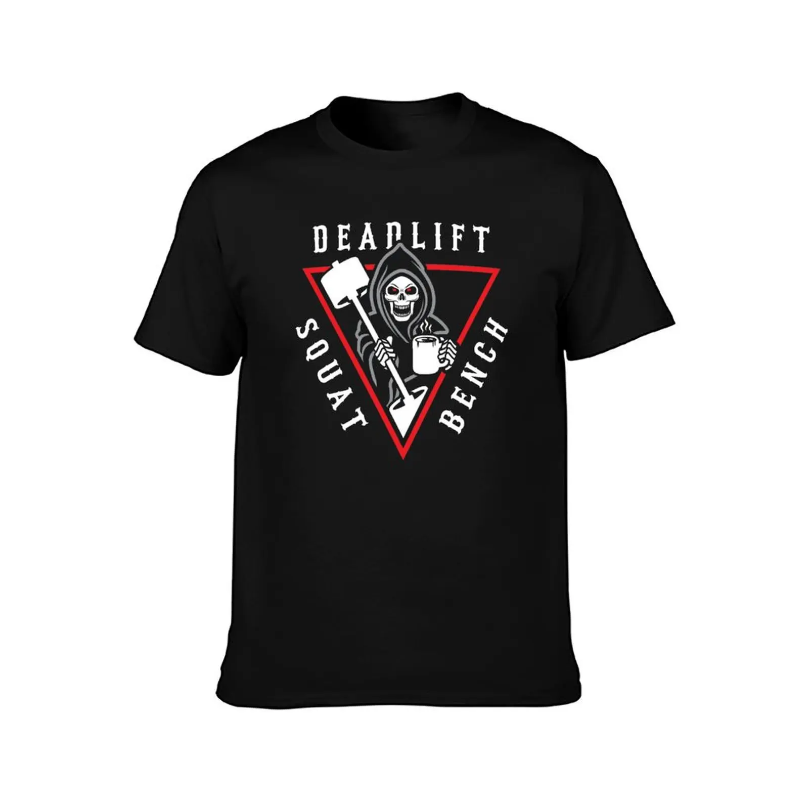 Squat Bench Deadlift Grim Reaper T-Shirt Vintage Style Printed Top T-Shirt