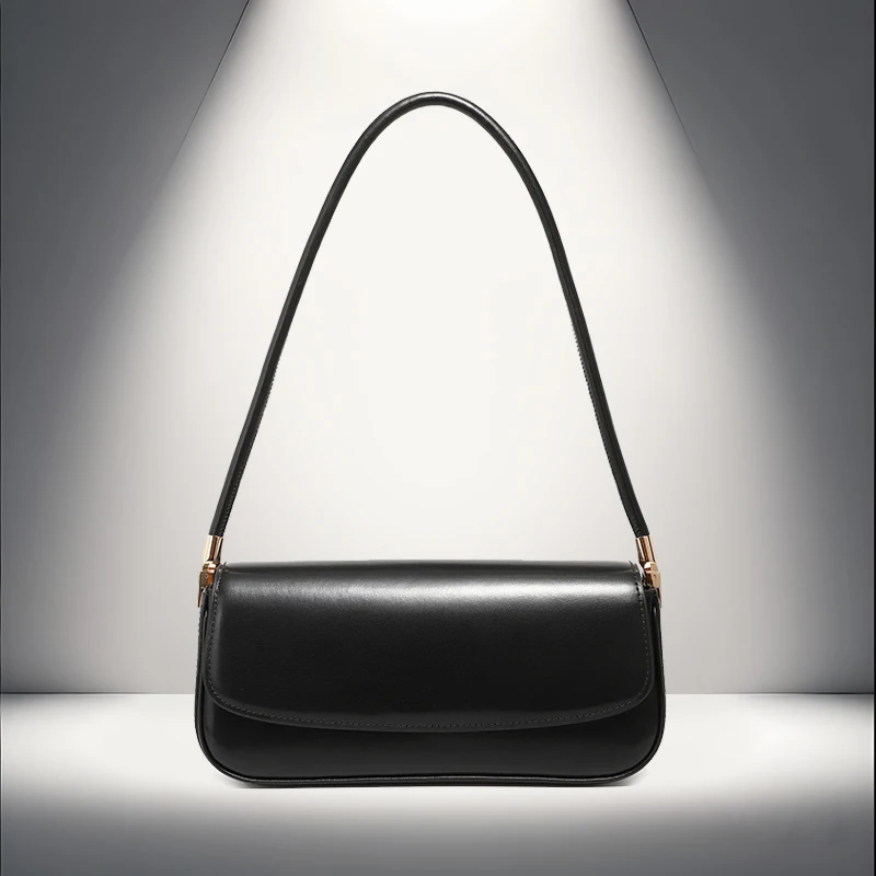 

Women's genuine leather stick bag, high-quality and simple casual cowhide handbag, shoulder bag, armpit bag, small square bag
