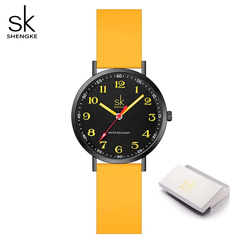 SHENGKE Women Fashion Silicone Strap Watches New Clock For Woman SK Quartz Wristwatches Original Ladies Watch Relogio Feminino