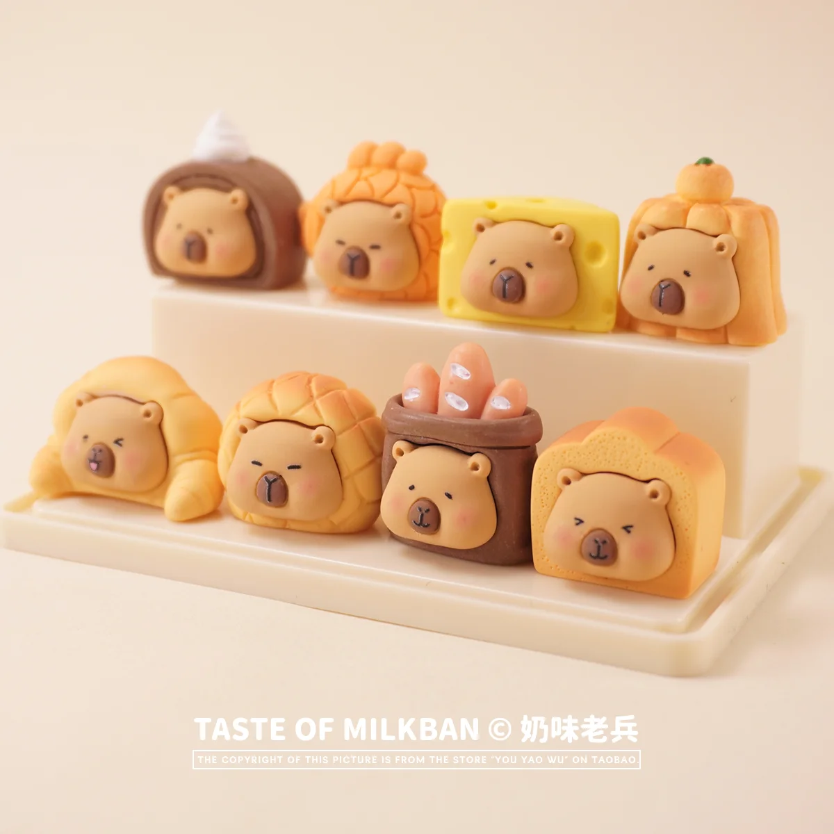 Capybara – Mini modèle Original de la série alimentaire, modèle de pain mignon, ornement de bureau, cadeau d'anniversaire et de noël pour enfants, 2025