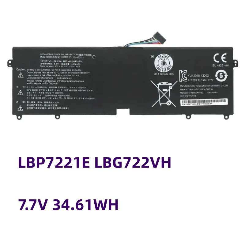 

LBP7221E Laptop Battery For LG 13Z940 13ZD940-GX58K 14Z950 13ZD940 14ZD960-GX5GK 15Z960 15Z975 15ZD975 Series LBG722VH 34.61WH