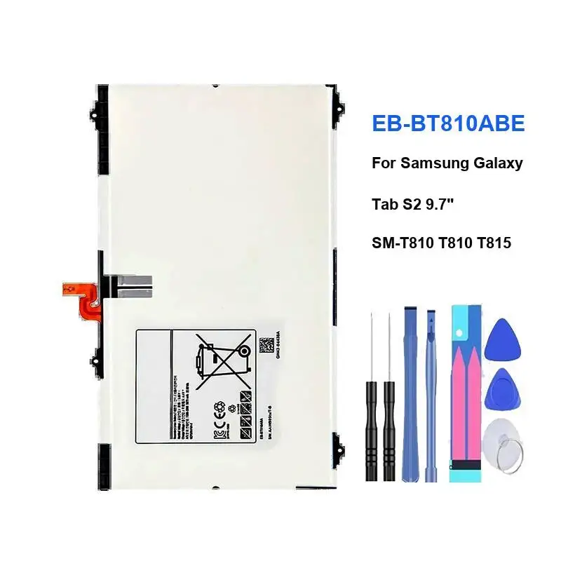 

5870Mah EB-BT810ABE Long Lasting Tablet Battery For Samsung Galaxy Tab S2 9.7" SM-T810 T810 T815 Prolonged Performance
