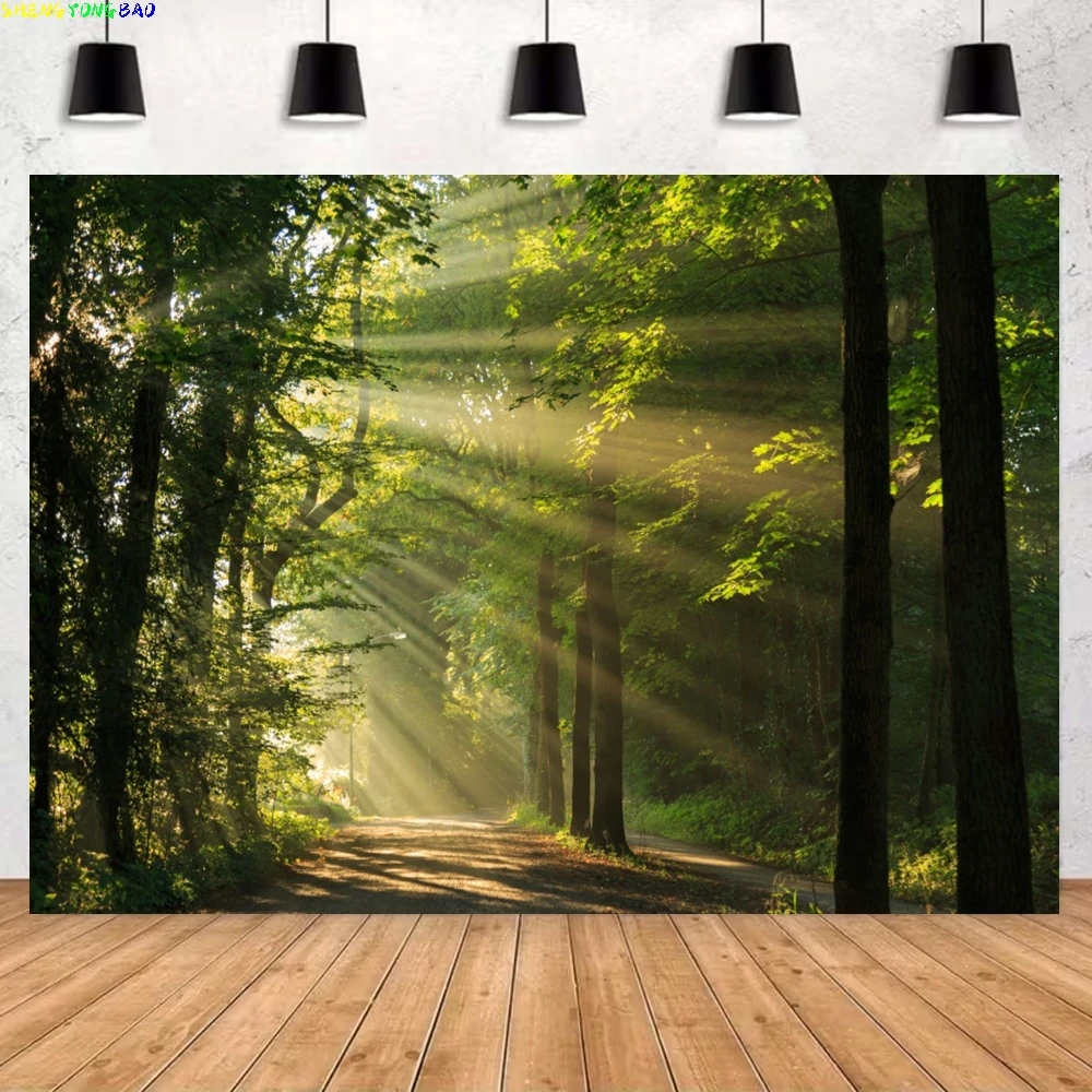 Tropical Rainforest Greenery Photography Background Summer Fantasy Natural Jungle Kids Family Portrait Photo Booth Backdrop