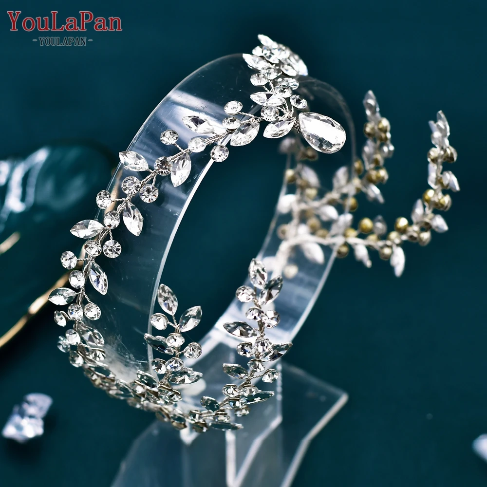 YouLaPan, diadema para la frente de la novia, tocados brillantes con diamantes de imitación para boda, mujer, fiesta de graduación, accesorios de joyería para la cabeza HP599