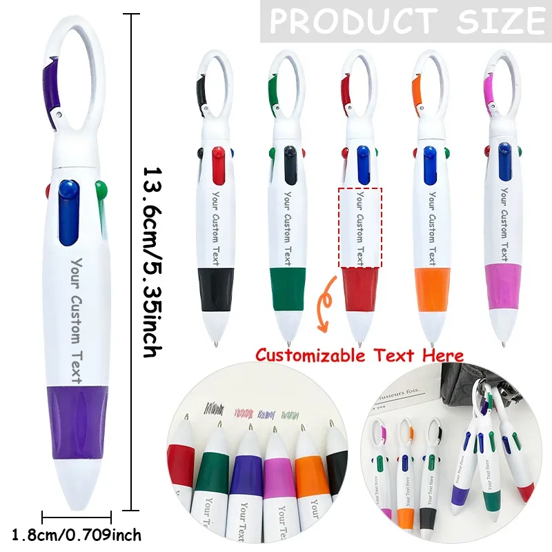 12/24PCS 4-in-1 Multi-Color Customizable Ballpoint Pens for Daily Use Funny Design Key Chain Pens Office Staff And Students Gift