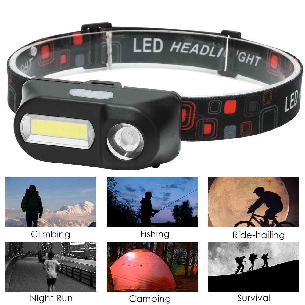 Multi-functional USB Interface Charging Headlamp, Outdoor Emergency Headset Flashlight for Night Fishing, Running, Climbing