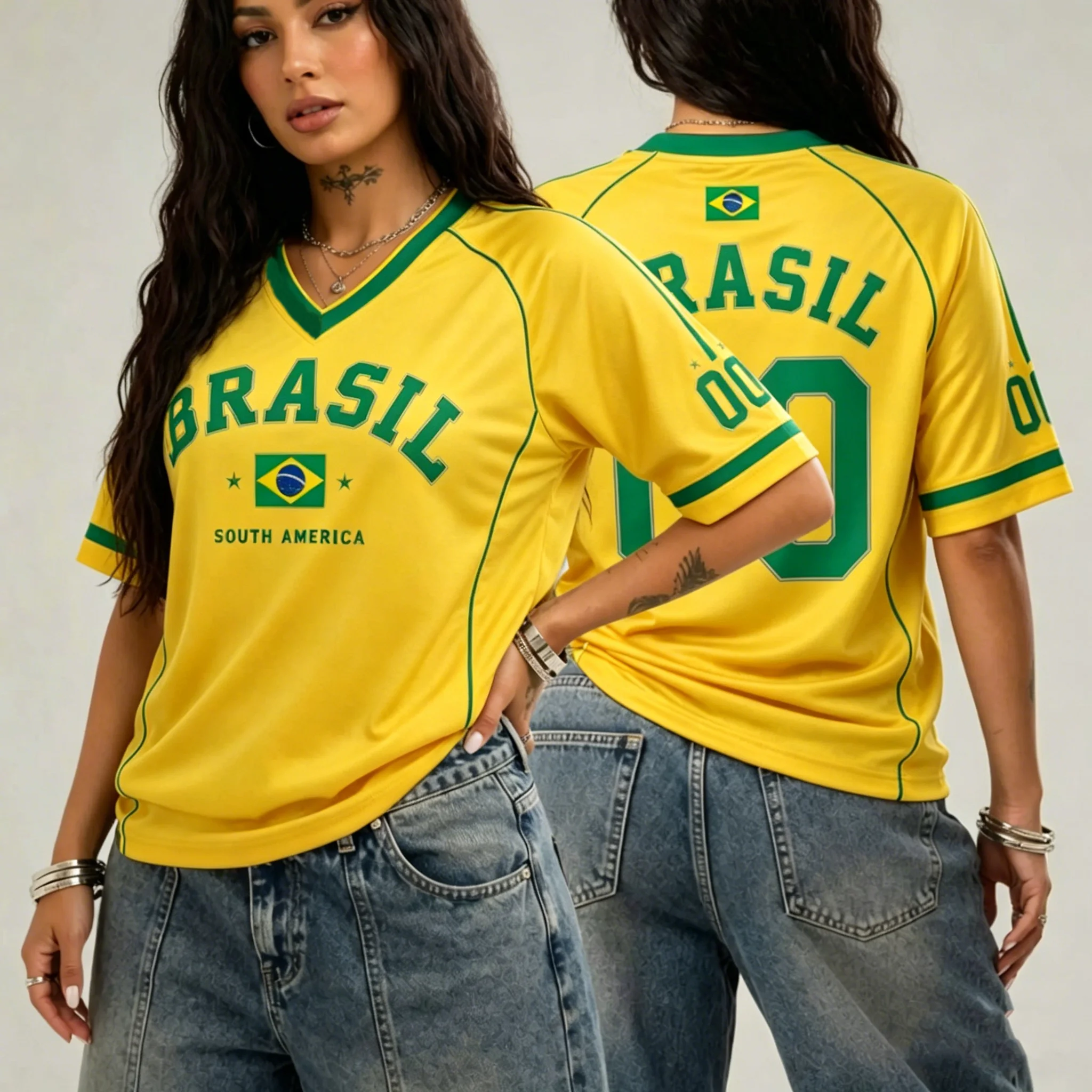 تي شيرت نسائي صيفي برقبة على ش - مراجعة Yellow Summer Clothing وسعره