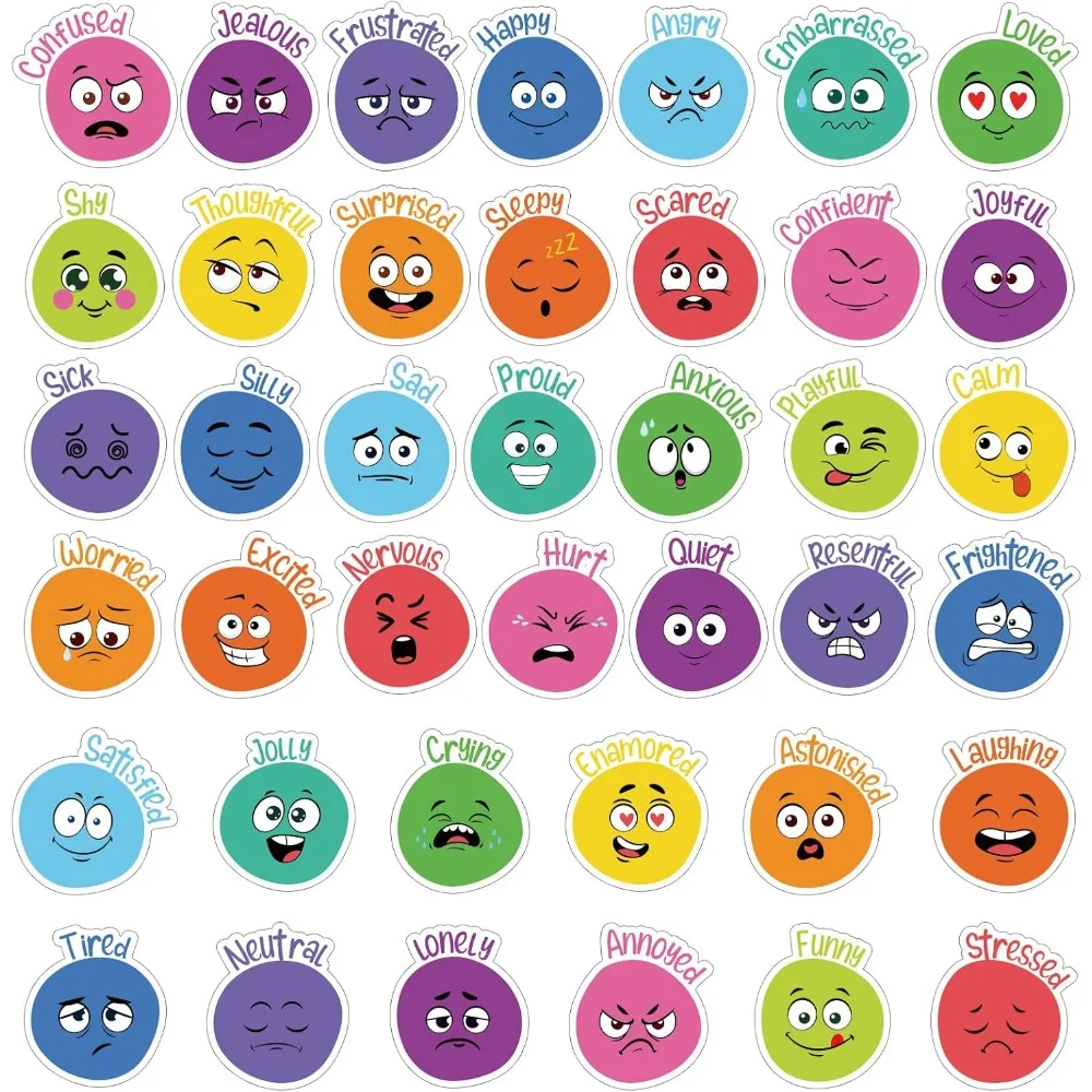 1000 Pcs Emoji Mood Stickers Emotional Feelings Face Reward Stickers for Kids Teachers Classroom