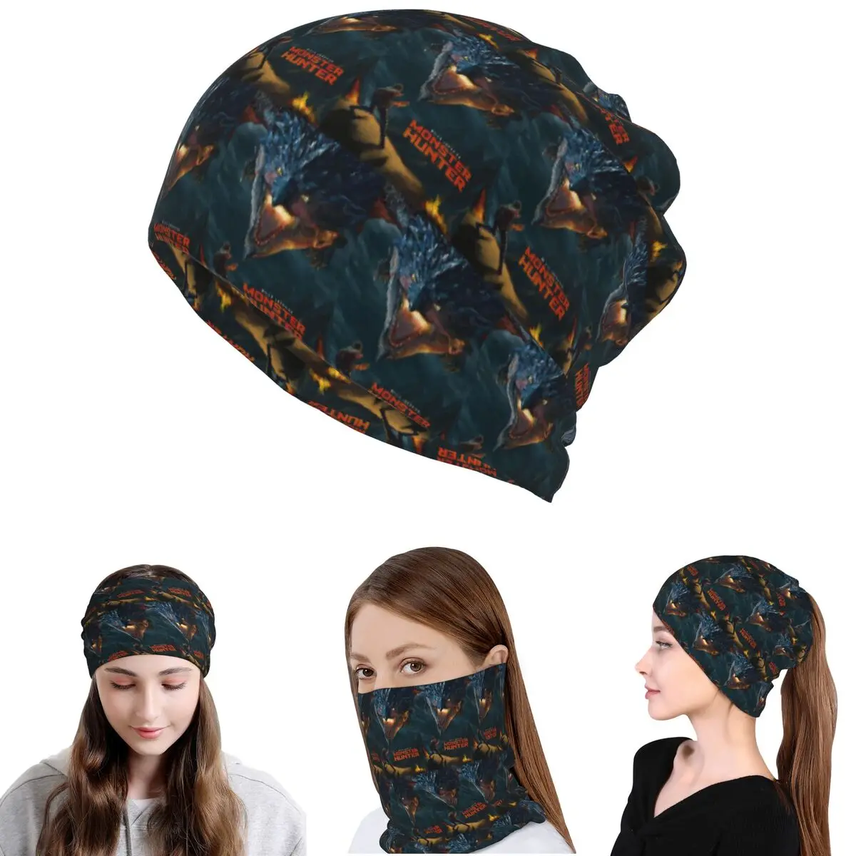 Monster Hunter Bandana, Halsschutz, Maske, Schal, warme Kopfbedeckung, Mütze für Männer, Frauen, Erwachsene, Winter