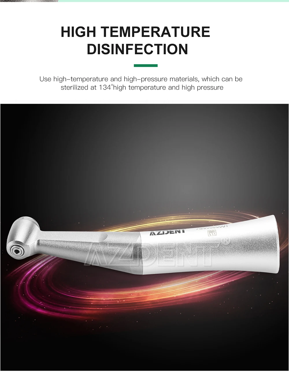 AZDENT Dental 1:1 Niedrigdrehzahl-Handstück passend für FG ø1,6mm Bohrer Winkelstück Druckknopf Zahnmedizinisches Instrument Laborausrüstung – Detail 5