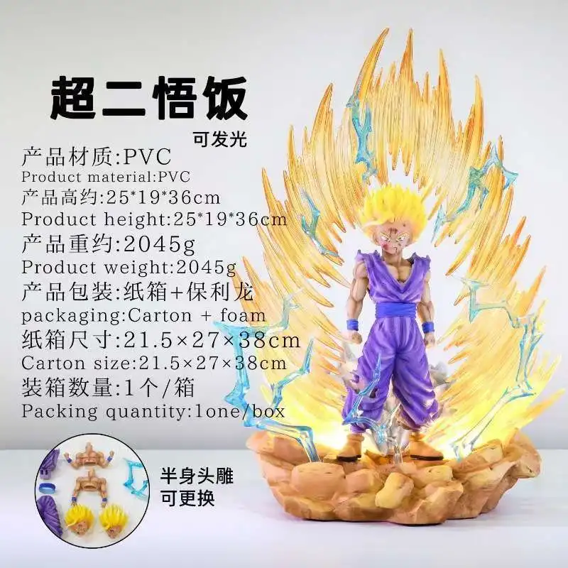 In Stock Jt Toys 36cm Dragon Ball Anime Figures Son Gohan Figures Super Saiyan 1 Collection Model Statue Gifts Toy