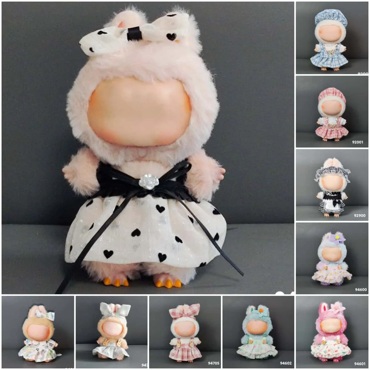 

17cm Mini Plush Doll'S Clothes Outfit Accessories For Korea Kpop Exo Labubu Idol V1 V2 Strap skirt set Clothing Gift