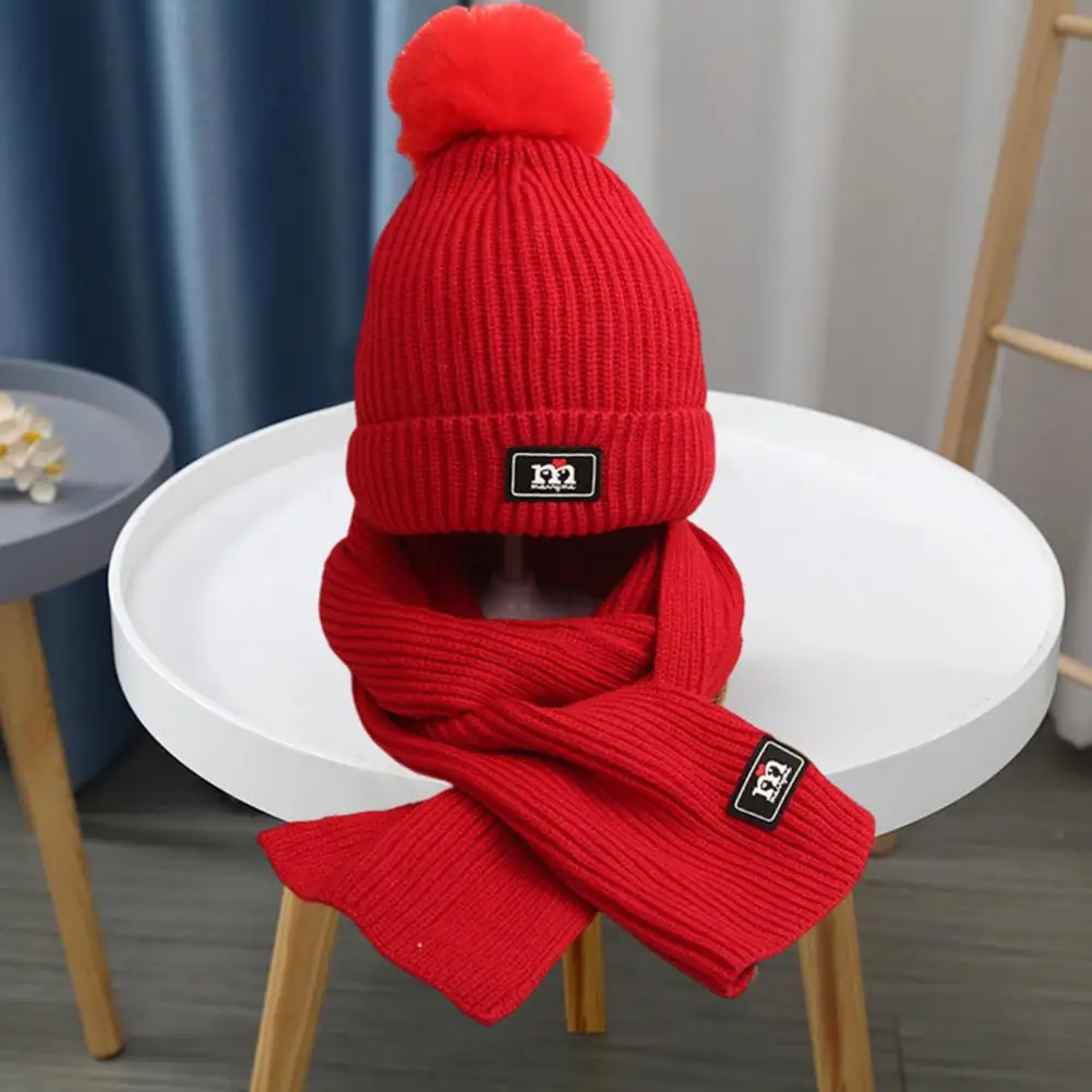 Ensemble d\'accessoires pour enfants, chapeau, écharpe, gants, boule en peluche, ensemble pour garçons et filles, isotChlorKids, hiver