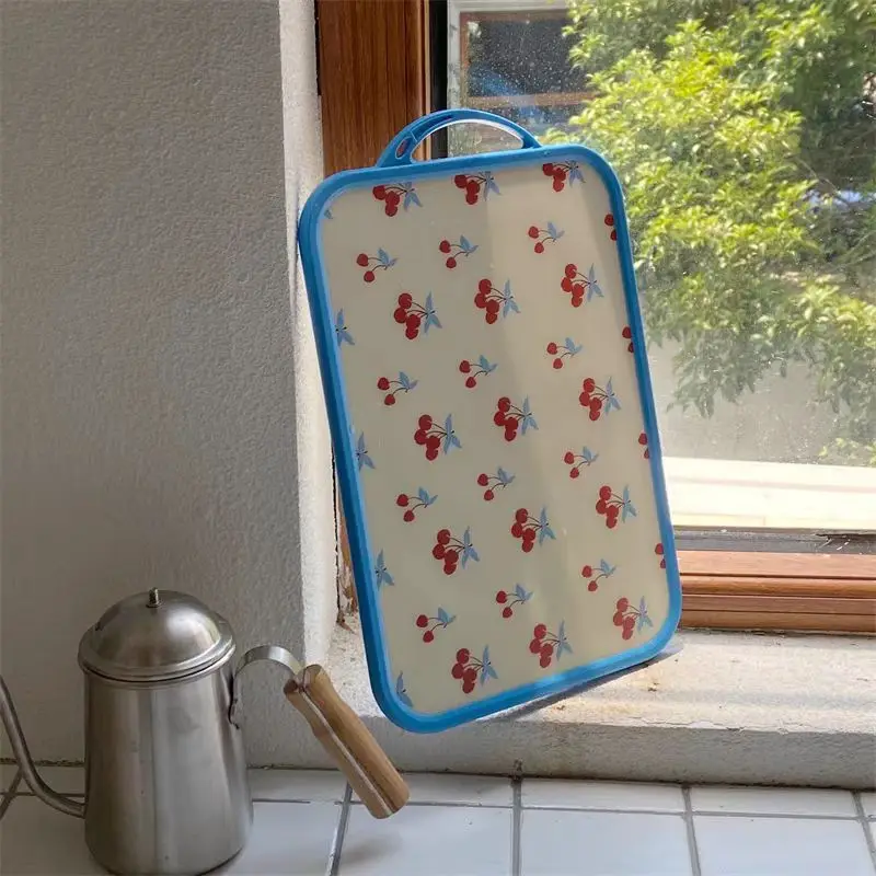 Schneidebrett im Retro-Stil mit Blumenmuster im koreanischen Stil, doppelseitiges Schneidebrett, geeignet zum Schneiden von Gemüse und Obst