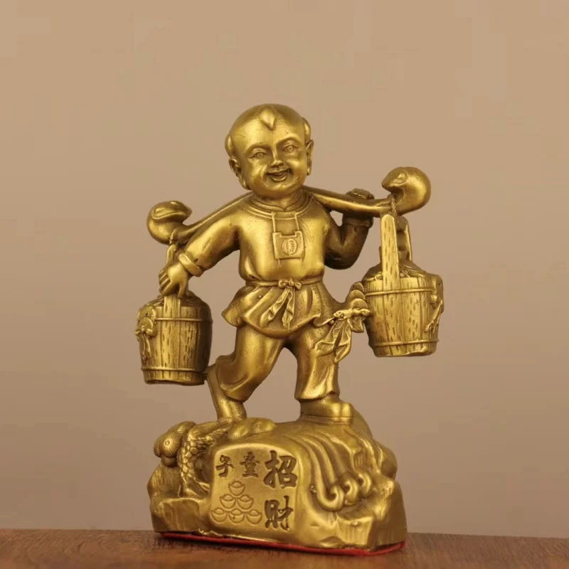 - figurine made of pure copper, a good fortune-bringing and wealth-giving boy, suitable for home, office, desk