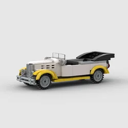 Classic Convertible Vintage Car Model Building Blocks Convertible MOC Cars Creative Educational Vehicle Bricks Kids DIY Toys