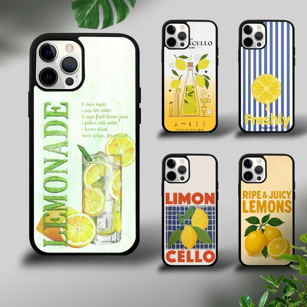 

Luxury Lemon Frizzante Phone Case For iPhone 16 15 14 13 12 11 Pro Xs Max Mini Plus Celulares Hard Cover Shockproof Funda
