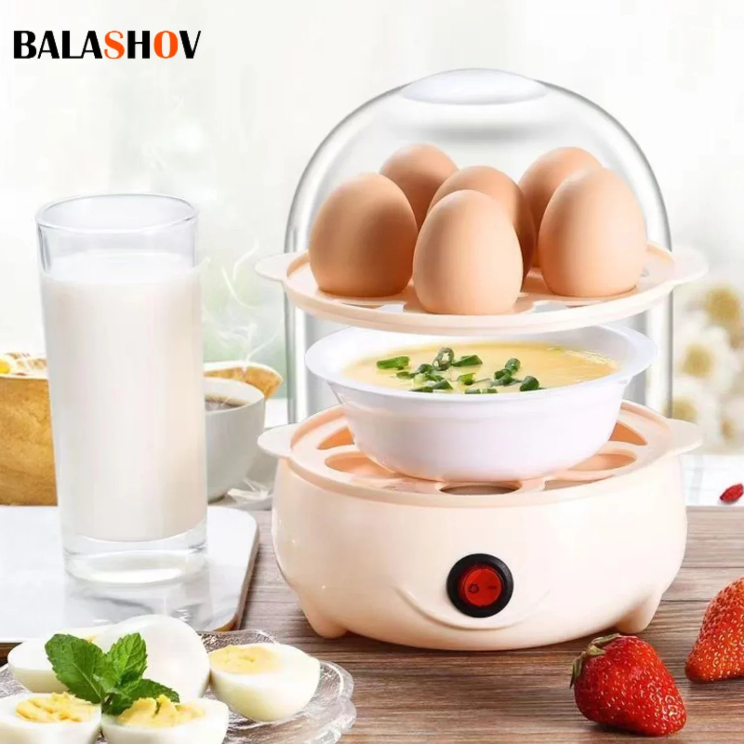 

Two perfect layers of a convenient and delicious mini egg boiler steamer - multifunctional and ideal for cooking and poaching eg