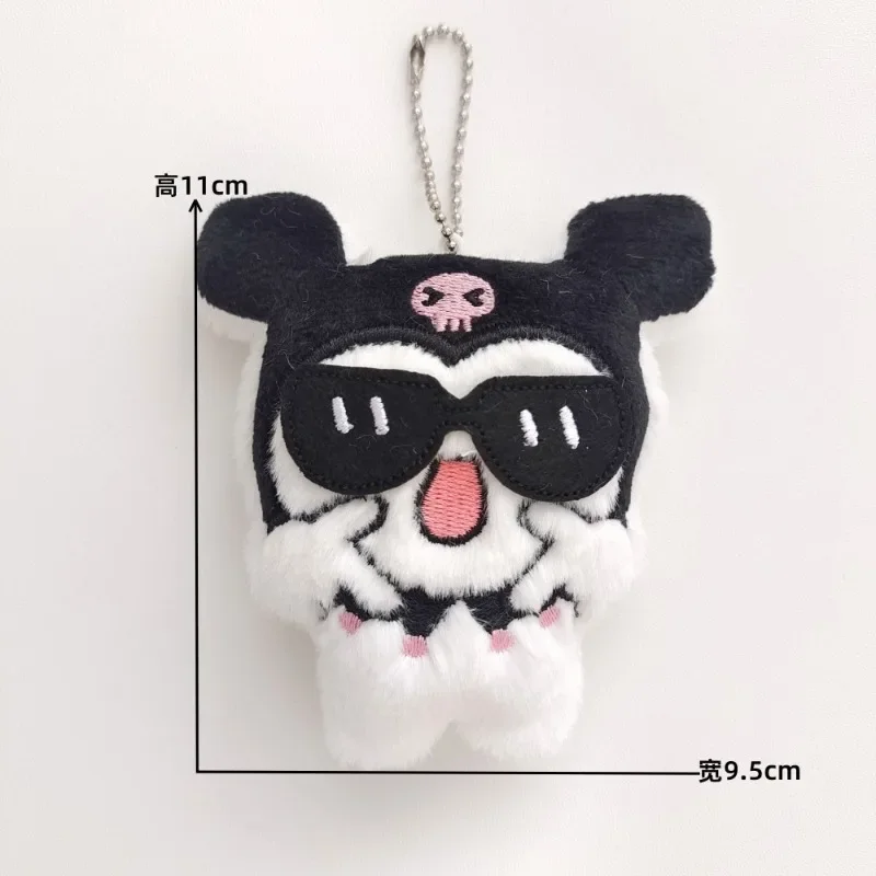 Kawaii Sanrio Hello Kitty Kuromi Doll Pendant Anime My Melody Cinnamoroll Purin Sunglasses Doll Bag Pendant Kids Christmas Toys