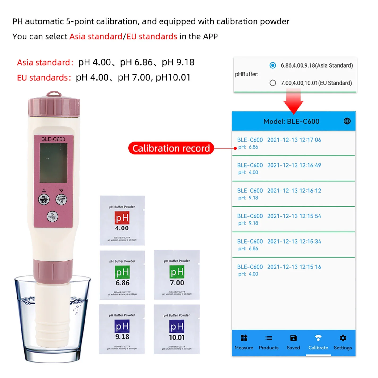 Testador de qualidade da água bluetooth caneta de detecção de qualidade da água fácil de ler sonda de alta sensibilidade para piscina para aquário