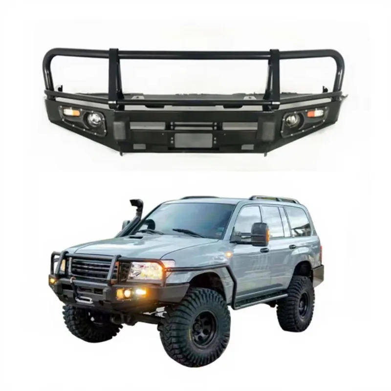 

4x4 Factory Steel Front Bumper for Land Cruiser LC100 Front Bull Bar Rolled Steel Bumper
