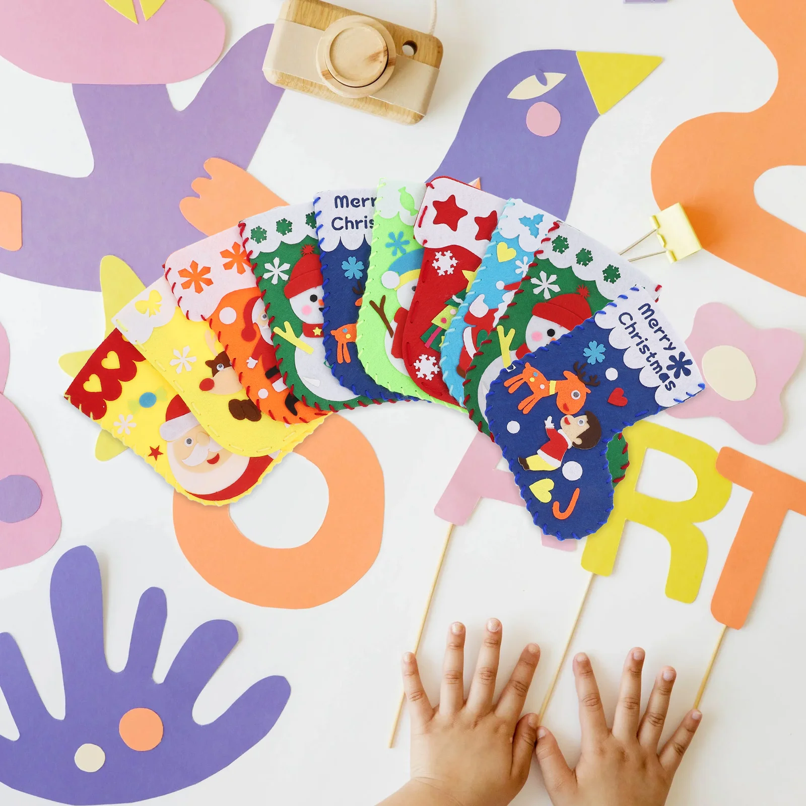 DIY ถุงน่องคริสต์มาส Party Supplies HAND-made ถุงน่องตกแต่งของขวัญตกแต่งแขวนเครื่องประดับถุงเท้า