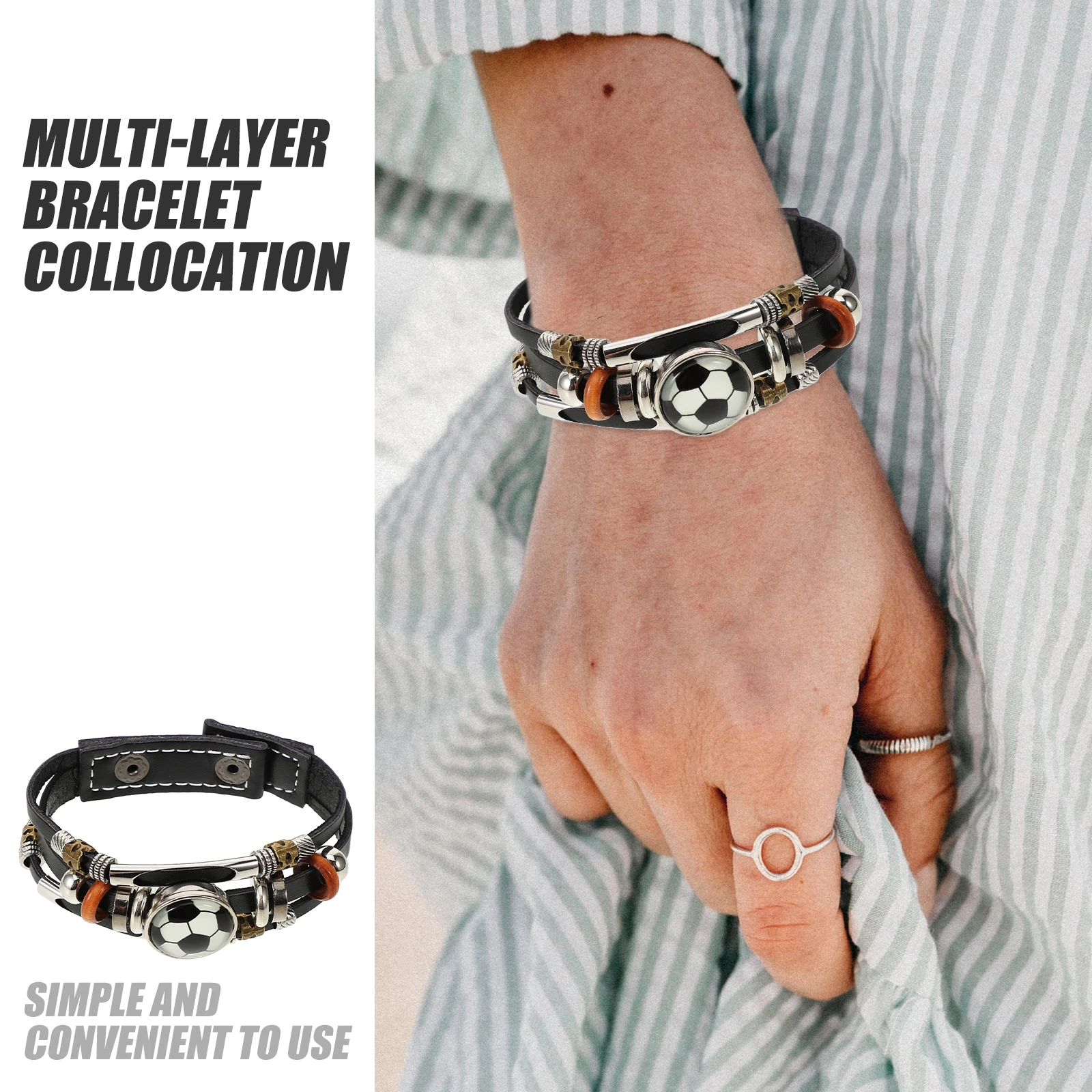 

Vintage Style Men'S Bracelet Retro Wrist Chain Look Sports Charm Comfort Fit Unisex Daily Wear Punk Accessories For