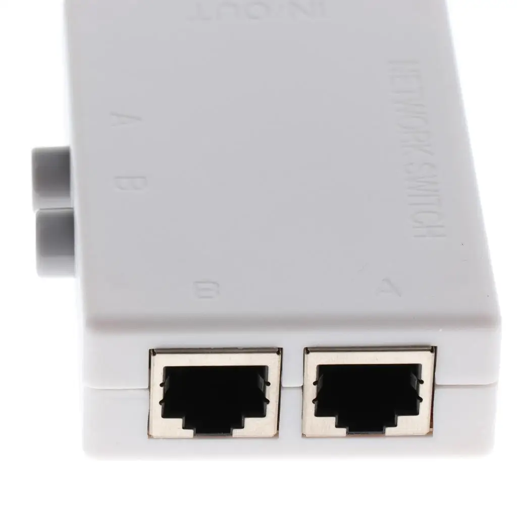 Dual Port Push Button Network Switch Box Mini Splitter for Secure Network Switching in Offices