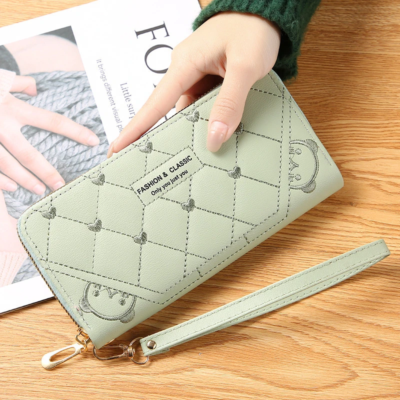 

Long Women's Wallet Female Purses Tassel Coin Purse Card Holder Wallets Zipper PU Leather Clutch Luxury Money Clip Phone Bag
