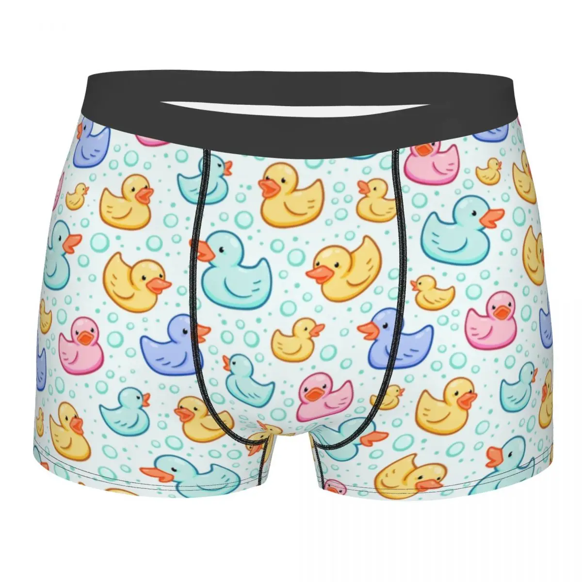 Custom Cartoon Colorful Rubber Duck Underwear Men Breathable Boxer Briefs Shorts Panties Soft Underpants For Homme