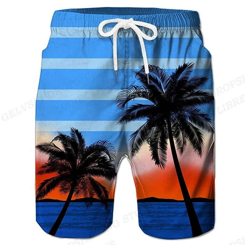 Bañador deportivo con estampado Floral para hombre, pantalones cortos de secado rápido para gimnasio, talla grande, ropa de playa Hawaiana para