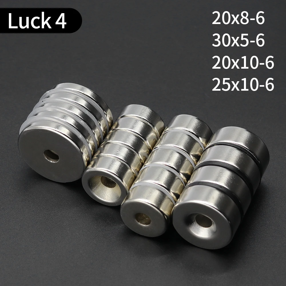 원형 자석 네오디뮴 자석 N35 영구 NdFeB 초강력 자석, 구멍 포함, 8mm, 10mm, 12mm, 15mm, 20mm, 25mm, 30mm x 구멍 3mm, 4mm, 5mm, 6mm