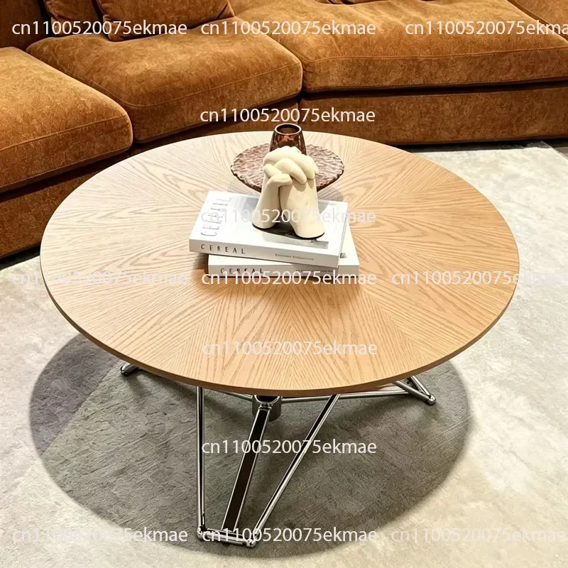 Simple Round Table Mobile Lifting Living Room Household Coffee Table Balcony Ins Table Negotiation Movable Lifting Small